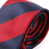 Navy Blue & Dark Red Thick Stripe Tie - Tie Doctor
